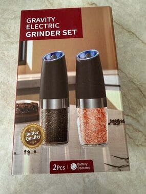 New Gravity Electric Grinder Set - Black (2-Pack)